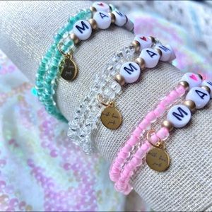 MAMA & HEART BRACELET SET custom bracelets letter